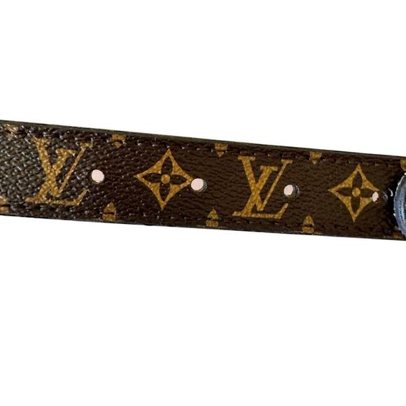 Louis Vuitton Monogram  LV Iconic Gold IV Initials Buckle  Leather Belt One Size - Picture 5 of 14